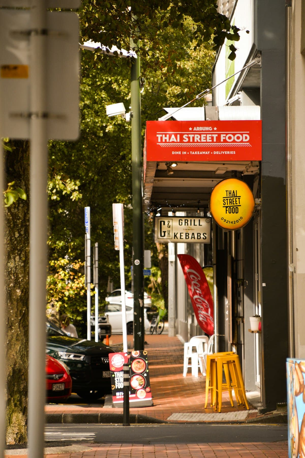 Budget-friendly street scene in Auckland, New Zealand