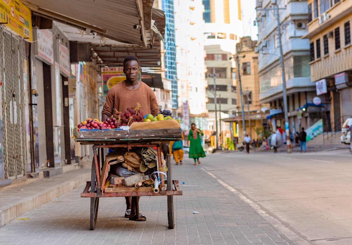 Budget-friendly street scene in Zanzibar, Tanzania