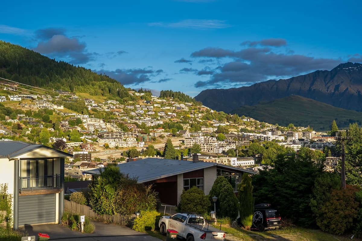 Budget-friendly street scene in Queenstown, New Zealand